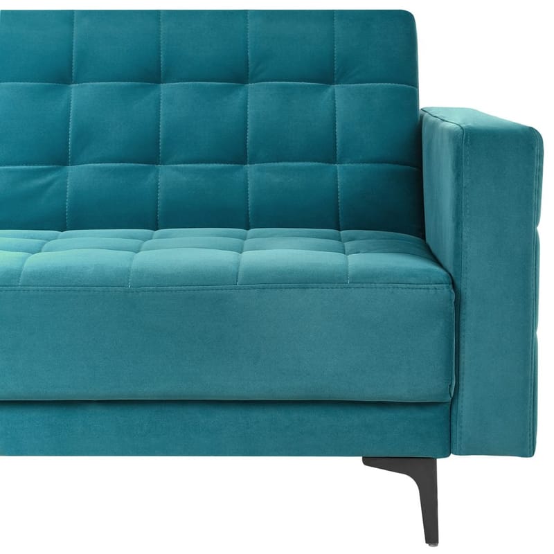 4-sits Hörnsoffa Aberdeen - Havsblå, Svart/Högervänd/Sammet - Möbler - Soffa - Bäddsoffa - Hörnbäddsoffa