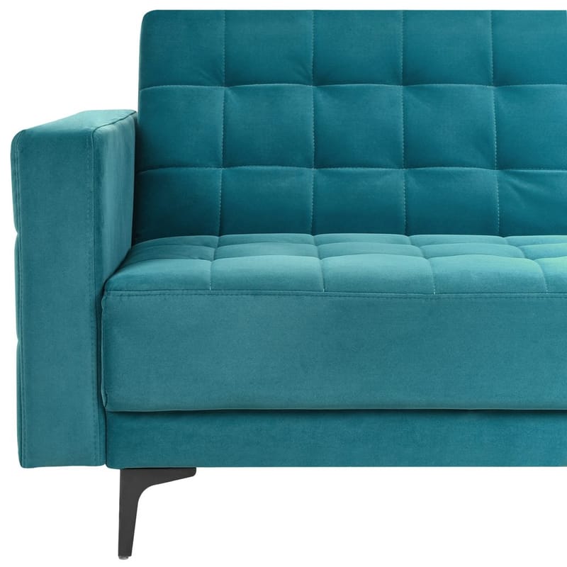 4-sits Hörnsoffa Aberdeen - Havsblå, Svart/Vänstervänd/Sammet - Möbler - Soffa - Bäddsoffa - Hörnbäddsoffa