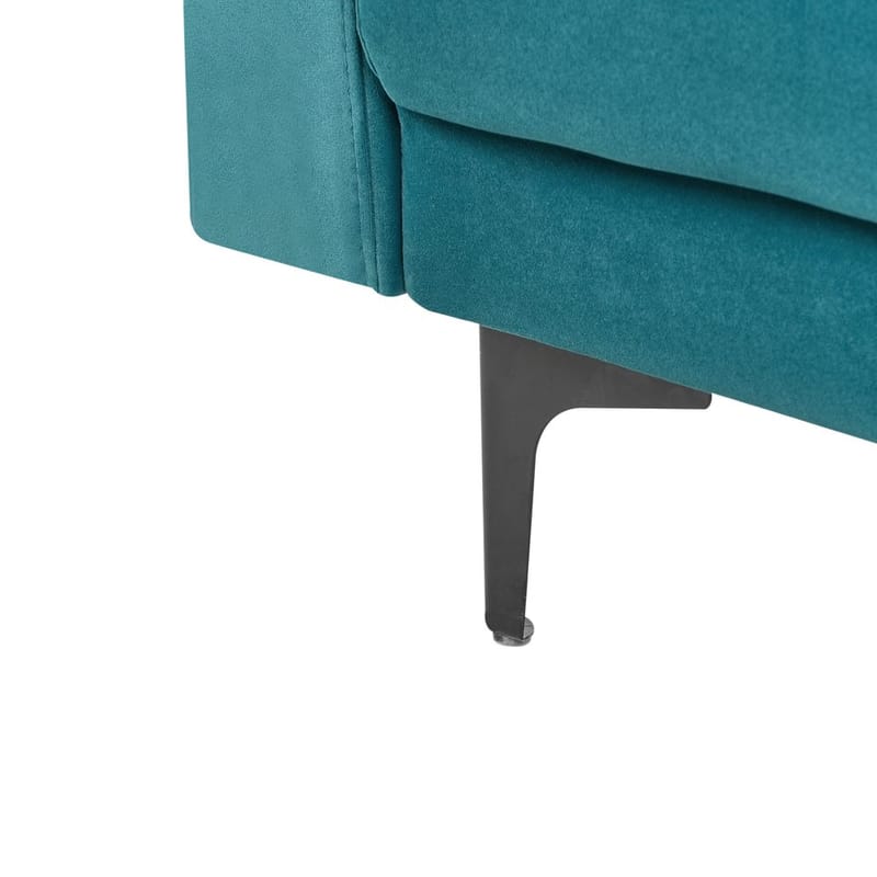 4-sits Hörnsoffa Aberdeen - Havsblå, Svart/Vänstervänd/Sammet - Möbler - Soffa - Bäddsoffa - Hörnbäddsoffa