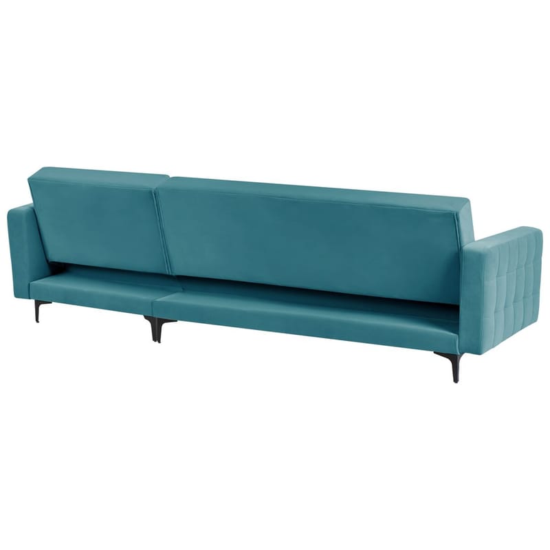 4-sits Hörnsoffa Aberdeen - Havsblå, Svart/Vänstervänd/Sammet - Möbler - Soffa - Bäddsoffa - Hörnbäddsoffa