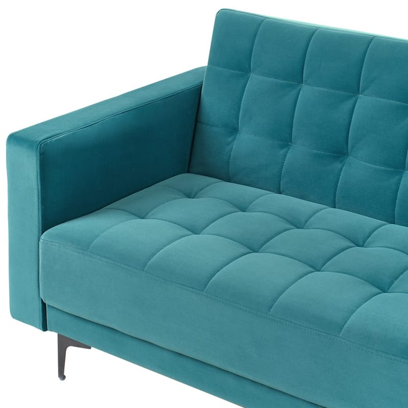 4-sits Hörnsoffa Aberdeen - Havsblå, Svart/Vänstervänd/Sammet - Möbler - Soffa - Bäddsoffa - Hörnbäddsoffa