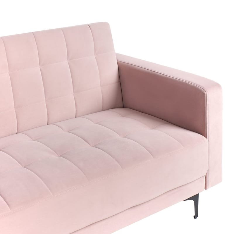 4-sits Hörnsoffa Aberdeen - Pastellrosa, Svart/Vänstervänd/Sammet - Möbler - Soffa - Bäddsoffa - Hörnbäddsoffa