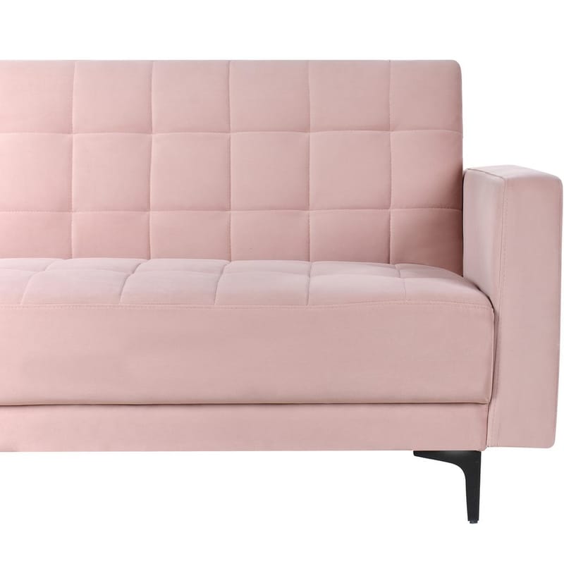 4-sits Hörnsoffa Aberdeen - Pastellrosa, Svart/Vänstervänd/Sammet - Möbler - Soffa - Bäddsoffa - Hörnbäddsoffa