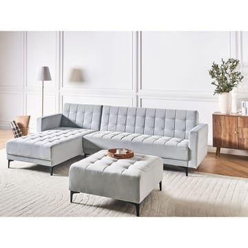 4-sits Modulär soffa Aberdeen - Ljusgrå, svart/Högervänd/Sammet - Möbler - Soffa - Modulsoffa - Komplett modulsoffa