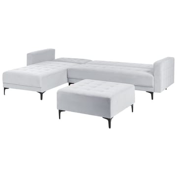 4-sits Modulär soffa Aberdeen - Ljusgrå, svart/Högervänd/Sammet - Möbler - Soffa - Modulsoffa - Komplett modulsoffa