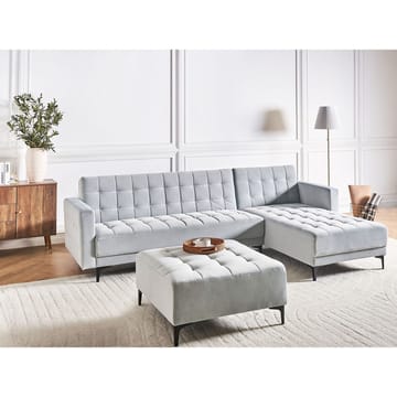 4-sits Modulär soffa Aberdeen - Ljusgrå, svart/Vänstervänd/Sammet - Möbler - Soffa - Modulsoffa - Komplett modulsoffa