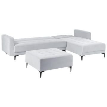 4-sits Modulär soffa Aberdeen - Ljusgrå, svart/Vänstervänd/Sammet - Möbler - Soffa - Modulsoffa - Komplett modulsoffa