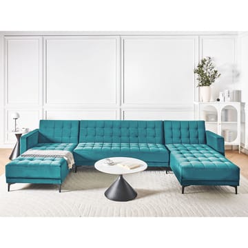 5-sits Bäddsoffa Aberdeen - Blå, Svart/Sammet - Möbler - Soffa - Sammetssoffa