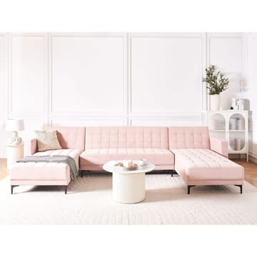 5-sits Bäddsoffa Aberdeen - Rosa, Svart/Sammet - Möbler - Soffa - Sammetssoffa