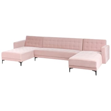 5-sits Bäddsoffa Aberdeen - Rosa, Svart/Sammet - Möbler - Soffa - Sammetssoffa