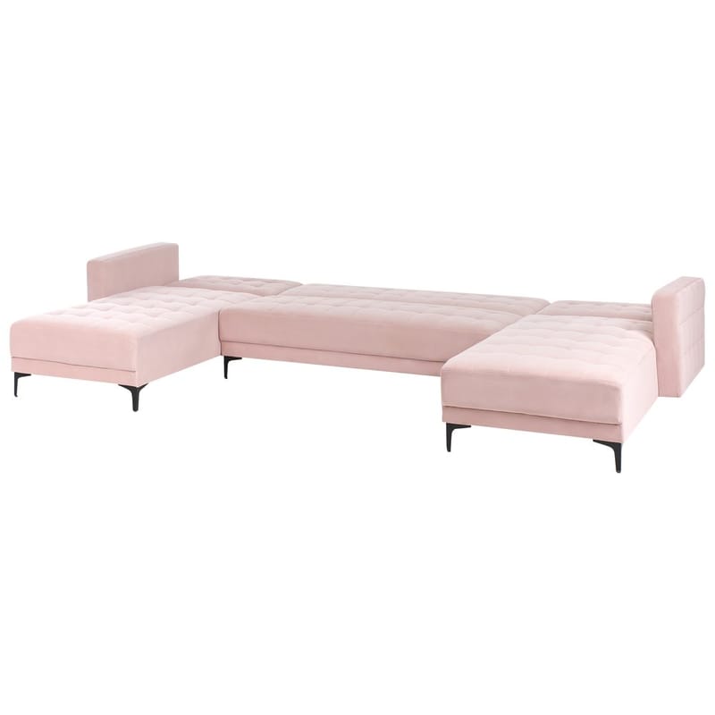 5-sits Bäddsoffa Aberdeen - Rosa, Svart/Sammet - Möbler - Soffa - Sammetssoffa