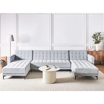 5-sits Modulär soffa Aberdeen - Ljusgrå, svart/Sammet - Möbler - Soffa - Modulsoffa - Komplett modulsoffa