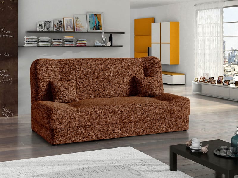Abron 3-sits Bäddsoffa med förvaring - brun - Möbler - Soffa - Bäddsoffa - 2 sits bäddsoffa