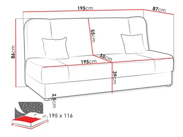Abron 3-sits Bäddsoffa med förvaring - Möbler - Soffa - Bäddsoffa - Bäddsoffa längsbäddad