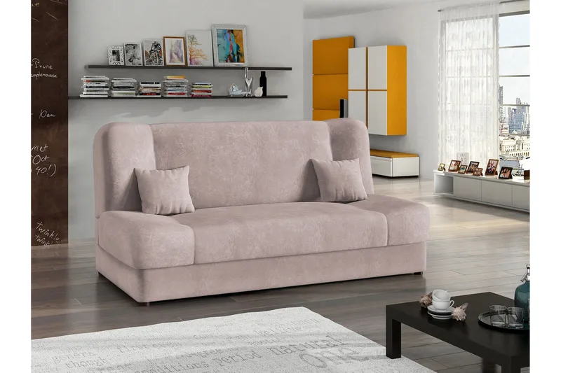 Abron Bäddsoffa 3-sits - Rosa - Möbler - Soffa - Bäddsoffa - 3 sits bäddsoffa