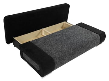Adelma 2-sits Längsbäddad Bäddsoffa 143x200 cm med Förvaring i Tyg - Beige - Möbler - Soffa - Bäddsoffa - 2 sits bäddsoffa