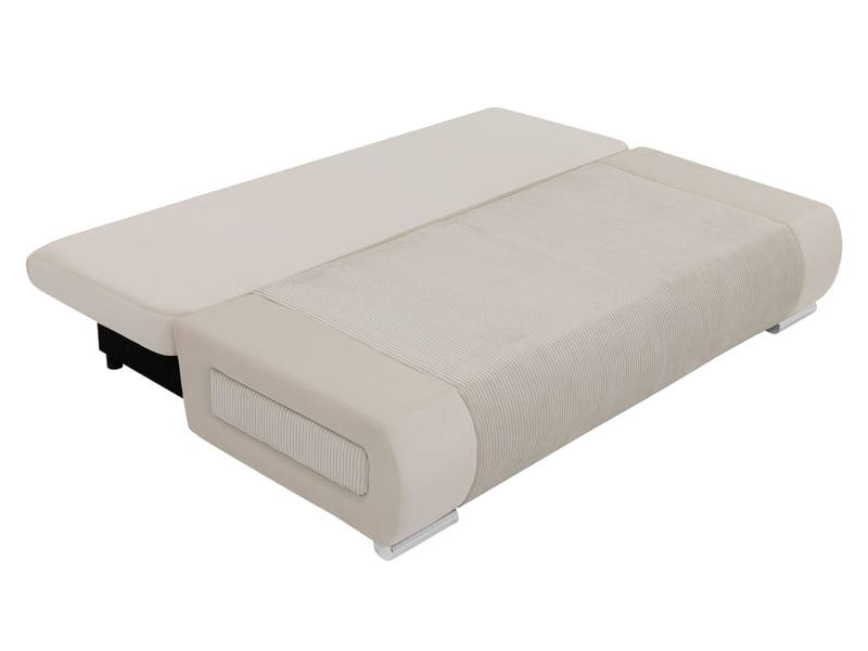 Adelma 2-sits Längsbäddad Bäddsoffa 143x200 cm med Förvaring i Tyg - Beige - Möbler - Soffa - Bäddsoffa - 2 sits bäddsoffa