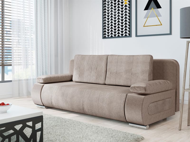 Adelma 3-sits Bäddsoffa med förvaring - Möbler - Soffa - Bäddsoffa - Bäddsoffa längsbäddad
