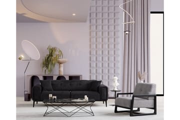 Adelphe Bäddsoffa 4-sits - Svart - Möbler - Soffa - Bäddsoffa - 4 sits bäddsoffa