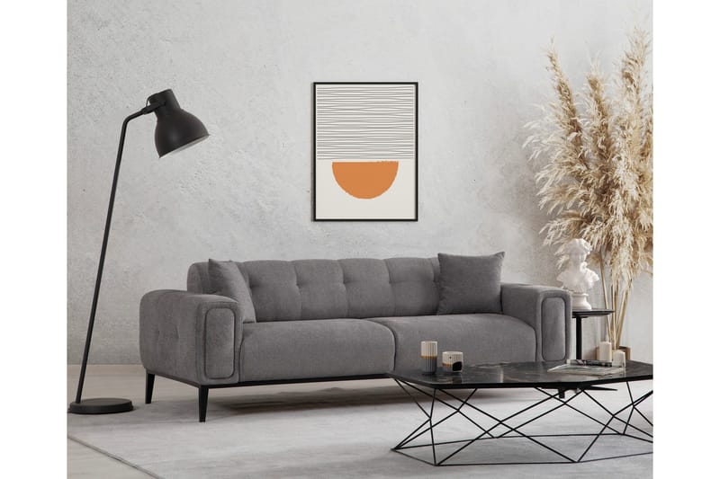 Adelphe Rektangulär Bäddsoffa 88x178 cm i Tyg - Grå - Möbler - Soffa - Bäddsoffa - 4 sits bäddsoffa
