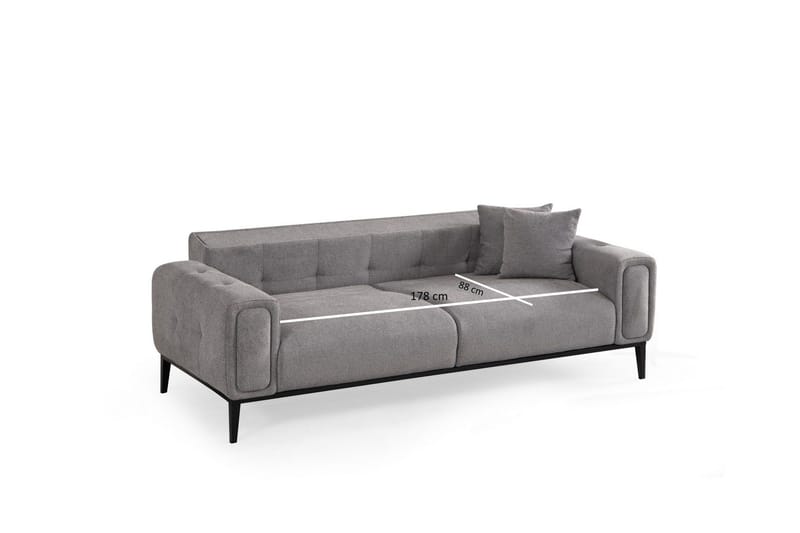 Adelphe Rektangulär Bäddsoffa 88x178 cm i Tyg - Grå - Möbler - Soffa - Bäddsoffa - 4 sits bäddsoffa