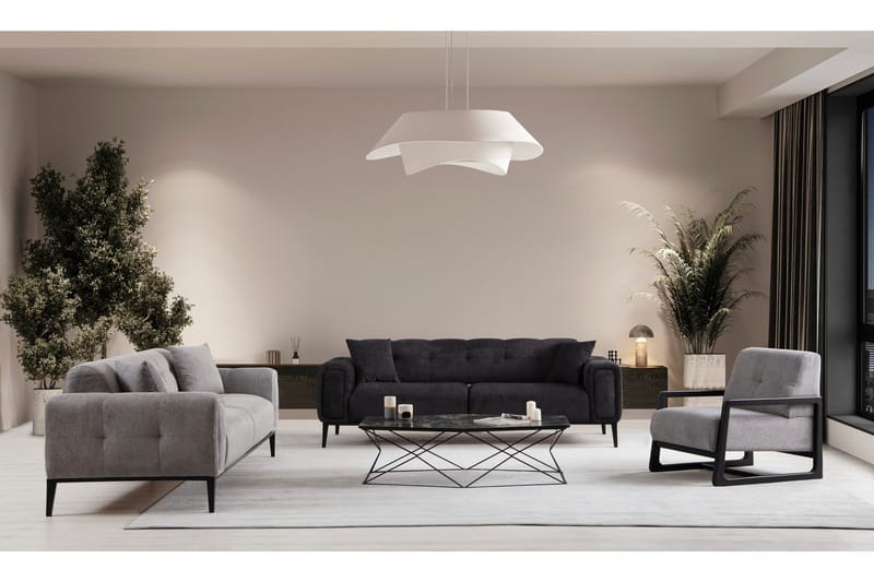 Adelphe Rektangulär Bäddsoffa 88x178 cm i Tyg - Grå - Möbler - Soffa - Bäddsoffa - 4 sits bäddsoffa