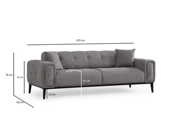 Adelphe Rektangulär Bäddsoffa 88x178 cm i Tyg - Grå - Möbler - Soffa - Bäddsoffa - 4 sits bäddsoffa