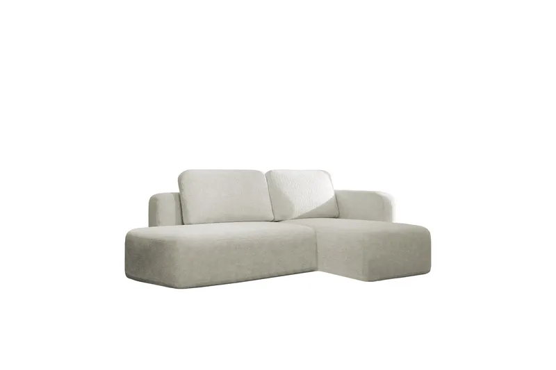 Afir Bäddsoffa m. Divan 2-sits, Beige/Vit