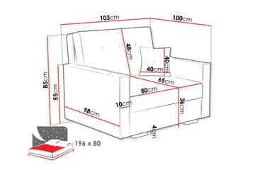 Ajiz Bäddsoffa 2-sits i Bouclé - Beige - Möbler - Soffa - Bäddsoffa - 2 sits bäddsoffa
