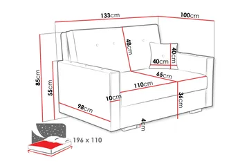 Ajiz Bäddsoffa 2-sits i Bouclé - Rosa - Möbler - Soffa - Bäddsoffa - 2 sits bäddsoffa