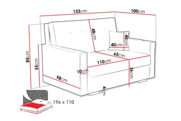 Ajiz Bäddsoffa 2-sits i Bouclé - Rosa - Möbler - Soffa - Bäddsoffa - 2 sits bäddsoffa