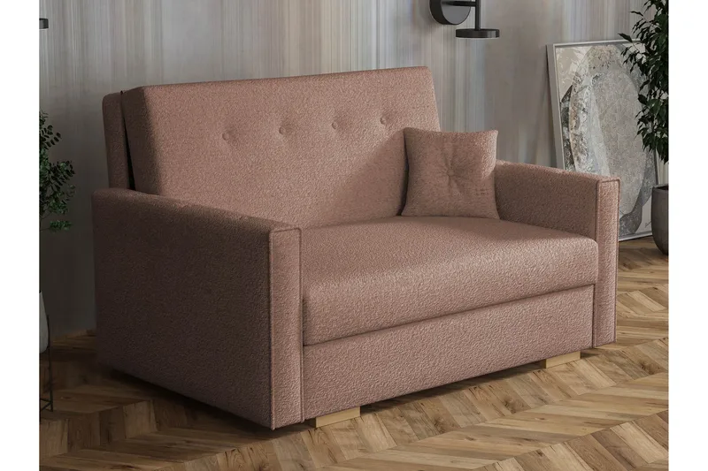 Ajiz Bäddsoffa 2-sits i Bouclé, Rosa