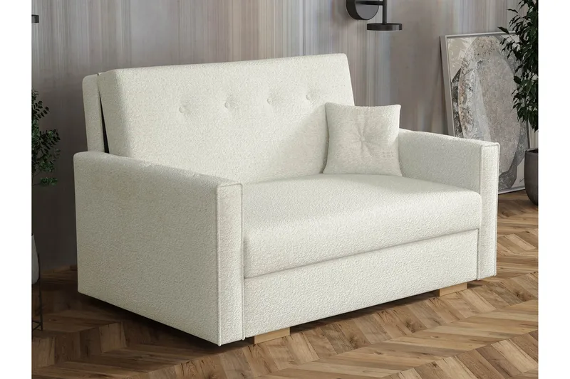 Ajiz Bäddsoffa 2-sits i Bouclé, Vit