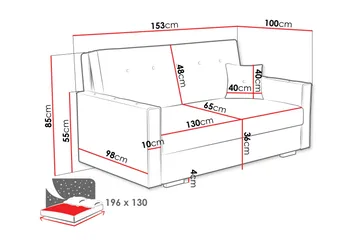 Ajiz Bäddsoffa 3-sits i Bouclé - Beige - Möbler - Soffa - Bäddsoffa - 3 sits bäddsoffa