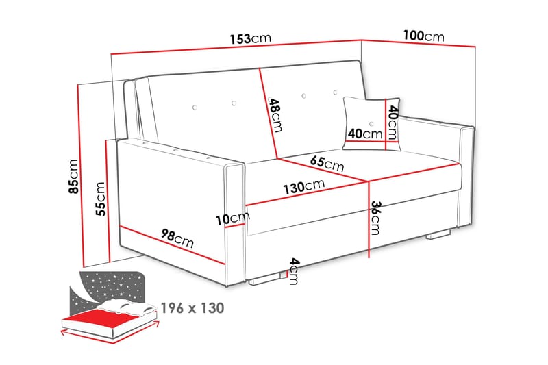 Ajiz Bäddsoffa 3-sits i Bouclé - Vit - Möbler - Soffa - Bäddsoffa - 3 sits bäddsoffa