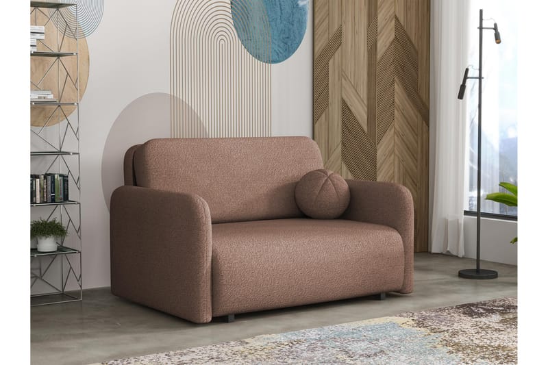Ajmeri Bäddsoffa 2-sits i Bouclé - Rosa - Möbler - Soffa - Bäddsoffa - 2 sits bäddsoffa