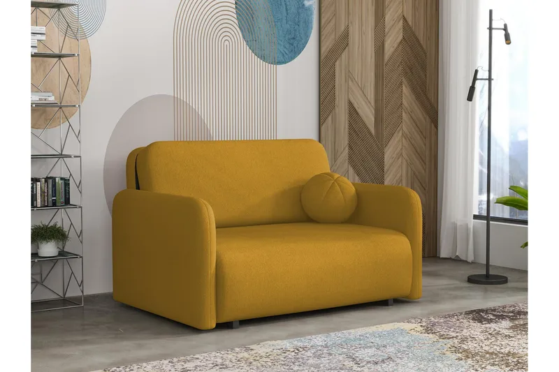 Ajmeri Bäddsoffa 2-sits i Plysch, Gul