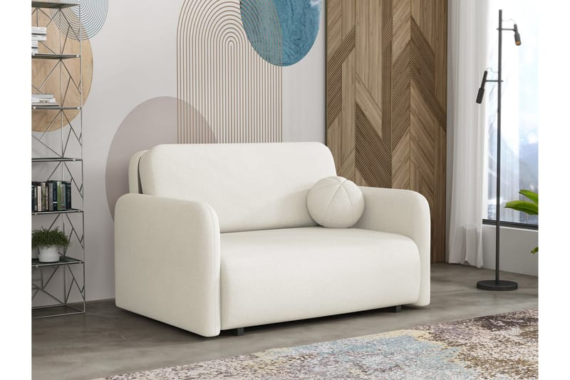 Ajmeri Bäddsoffa 2-sits i Plysch - Beige - Möbler - Soffa - Bäddsoffa - 2 sits bäddsoffa