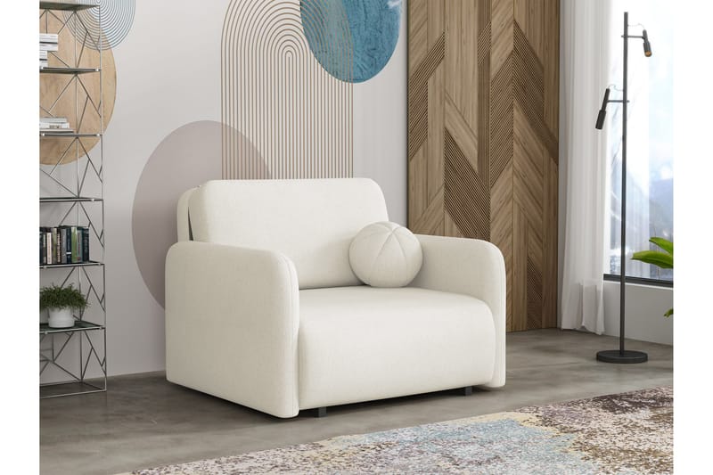 Ajmeri Bäddsoffa 2-sits i Plysch - Beige - Möbler - Soffa - Bäddsoffa - 2 sits bäddsoffa