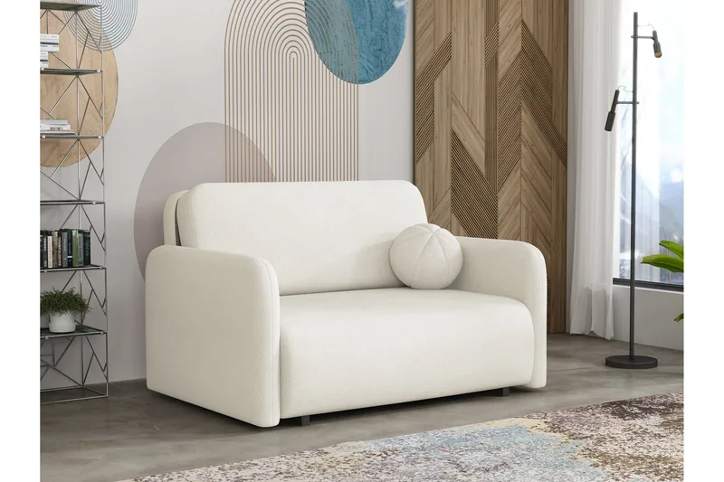 Ajmeri Bäddsoffa 2-sits i Plysch, Beige