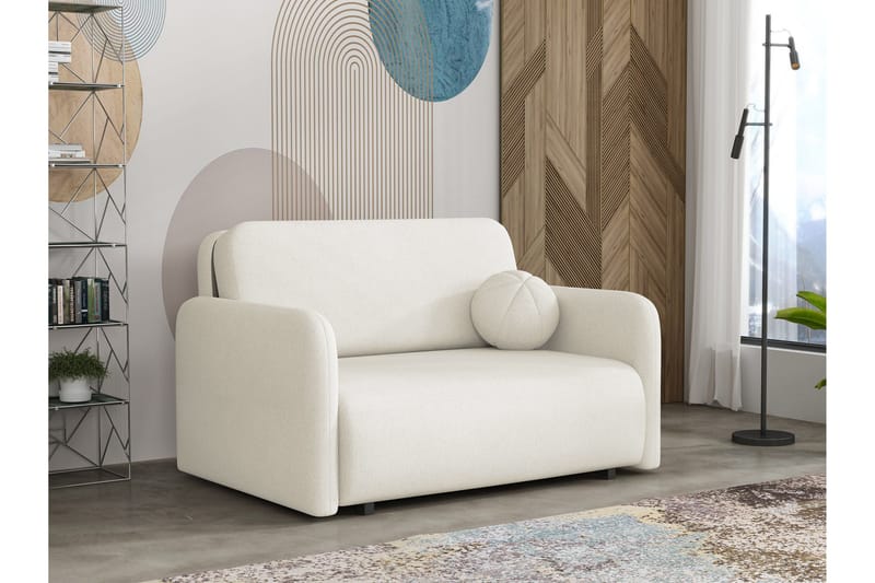 Ajmeri Bäddsoffa 2-sits i Plysch, Beige