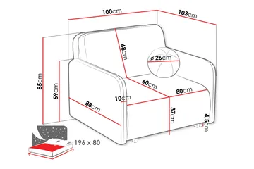 Ajmeri Bäddsoffa 2-sits i Plysch - Gul - Möbler - Soffa - Bäddsoffa - 2 sits bäddsoffa