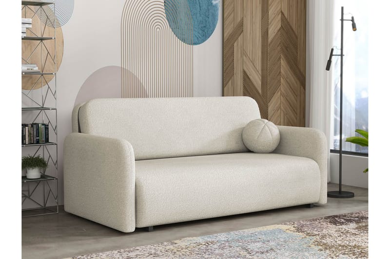 Ajmeri Bäddsoffa 3-sits i Bouclé - Beige - Möbler - Soffa - Bäddsoffa - 3 sits bäddsoffa
