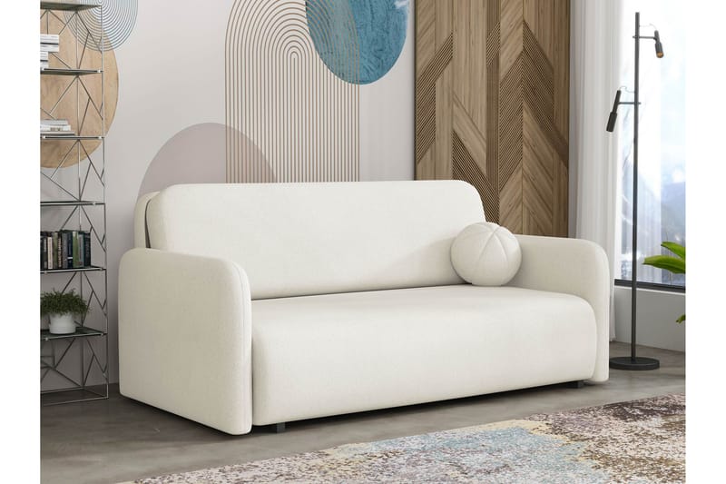 Ajmeri Bäddsoffa 3-sits i Plysch - Beige - Möbler - Soffa - Bäddsoffa - 3 sits bäddsoffa