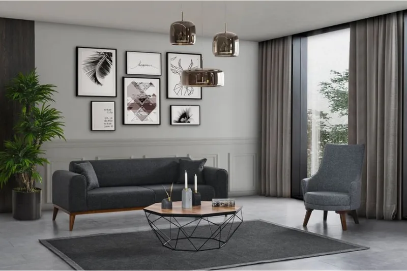 Akio Bäddsoffa 4-sits - Antracit - Möbler - Soffa - Bäddsoffa - 4 sits bäddsoffa