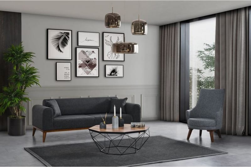 Akio Bäddsoffa 4-sits - Antracit - Möbler - Soffa - Bäddsoffa - 4 sits bäddsoffa