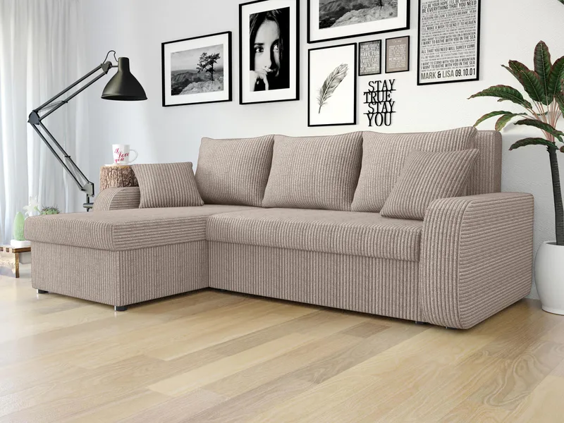 Alvared 3-sits Bäddsoffa med divan och förvaring - Möbler - Soffa - Bäddsoffa - Hörnbäddsoffa