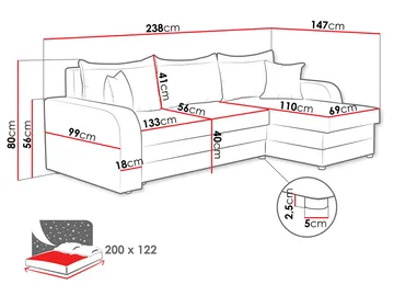 Alvared 3-sits Bäddsoffa med divan och förvaring - Möbler - Soffa - Bäddsoffa - Hörnbäddsoffa