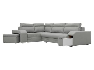 Alvares 4-sits Hörnbäddsoffa med förvaring - Beige - Möbler - Soffa - Bäddsoffa - Hörnbäddsoffa