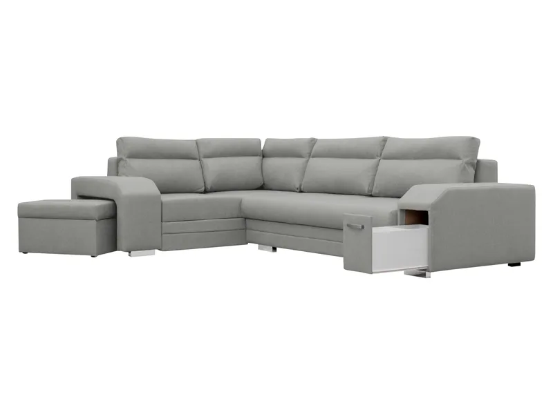 Alvares 4-sits Hörnbäddsoffa med förvaring - Beige - Möbler - Soffa - Bäddsoffa - Hörnbäddsoffa